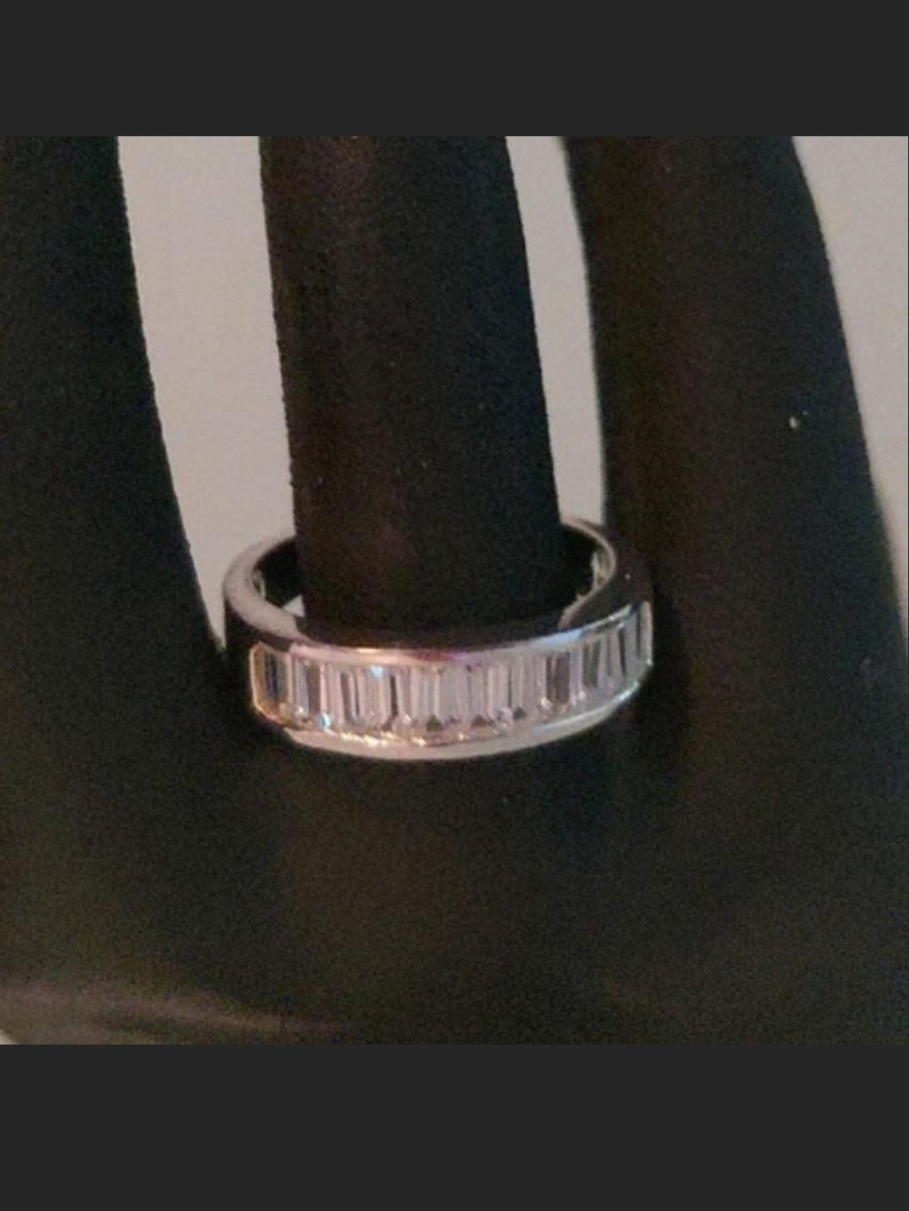 Source Unknown Silver Baguette-Style Eternity Ring